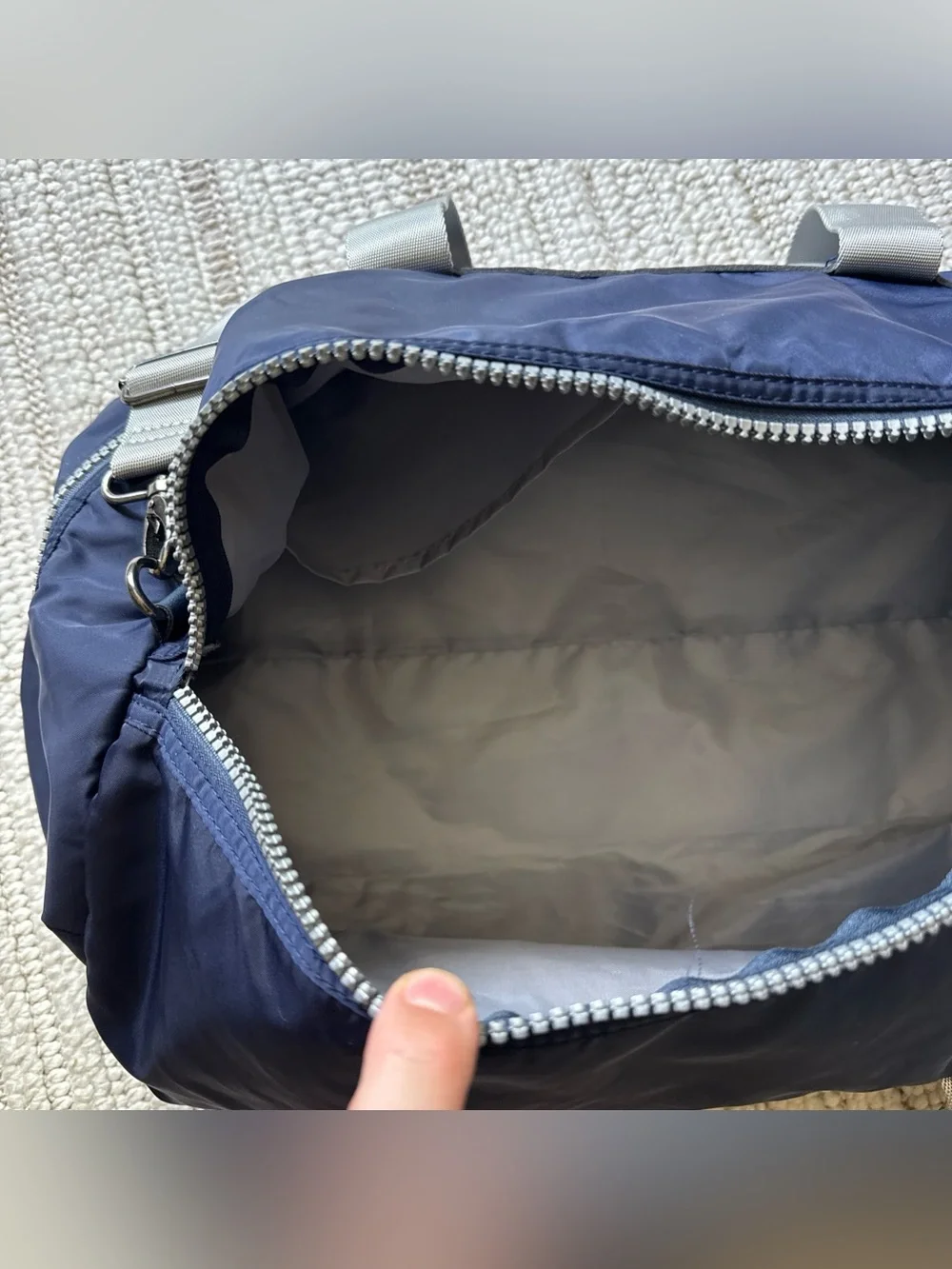 Dolce & Gabbana Navy Blue Medium Sz Heavy Nylon Duffle Bag Large Zipper